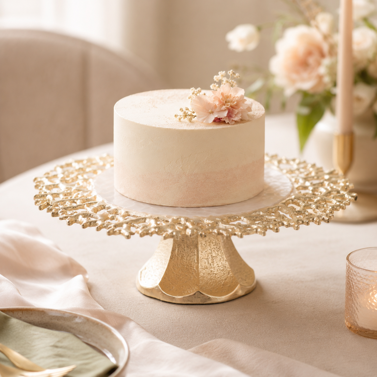 Coral Lume Cake Stand