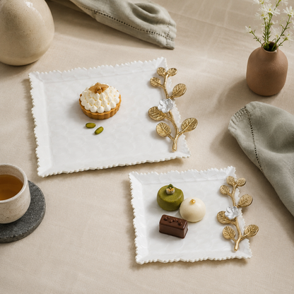 Enamel Square Plates – Set of 2