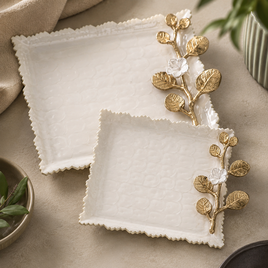 Enamel Square Plates – Set of 2