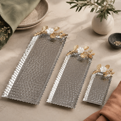 Hammered Rectangular Plates – Set of 3