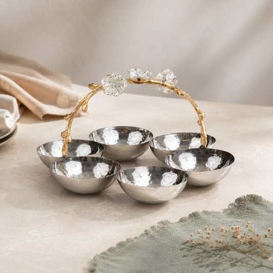 Hammered Six Bowl Server