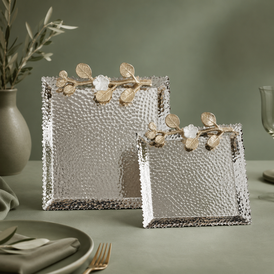 Hammered Square Plates – Set of 2