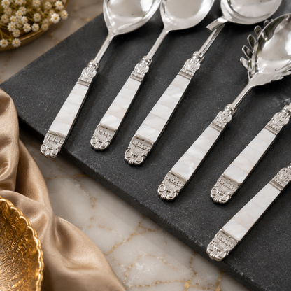 Mother of Pearl Classic Serving Spoons – Set of 6