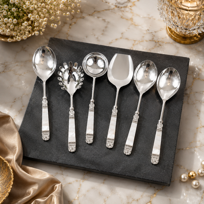 Mother of Pearl Classic Serving Spoons – Set of 6