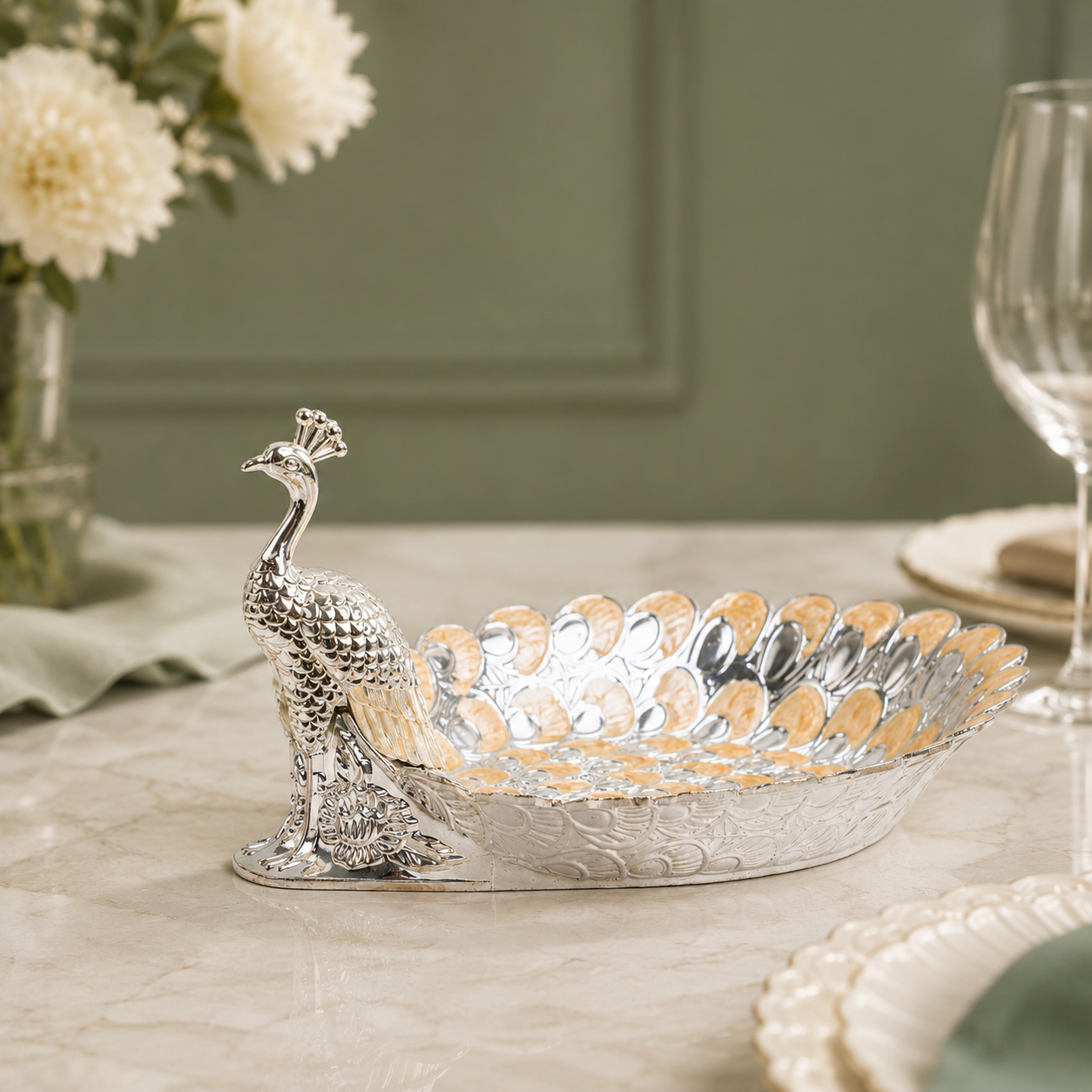 Regal Peacock Platter Peach - Hero