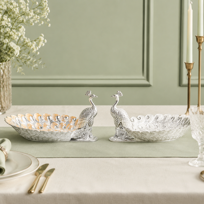 Regal Peacock Platter Peach and White