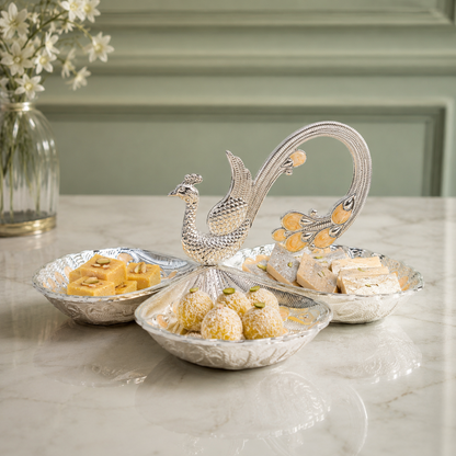 Regal Peacock Trio Platter Peach - In Use