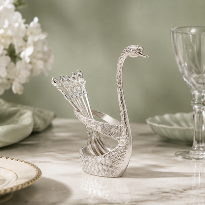 Swan dessert spoons Hero