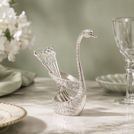 Swan dessert spoons Hero