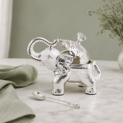 Regal Elephant Jar White - Hero